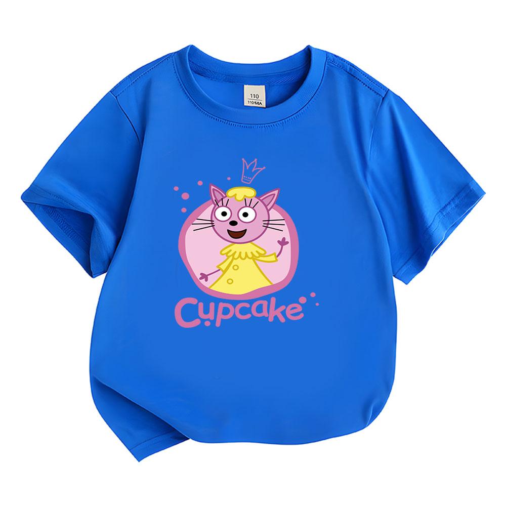 100%Cotton Kid-e-cats Print Children T-Shirt Cartoon Kids Tees Three Kitten Russian Funny Boys Tops Cute Girls Clothing Summer Tops Anime T-shirt