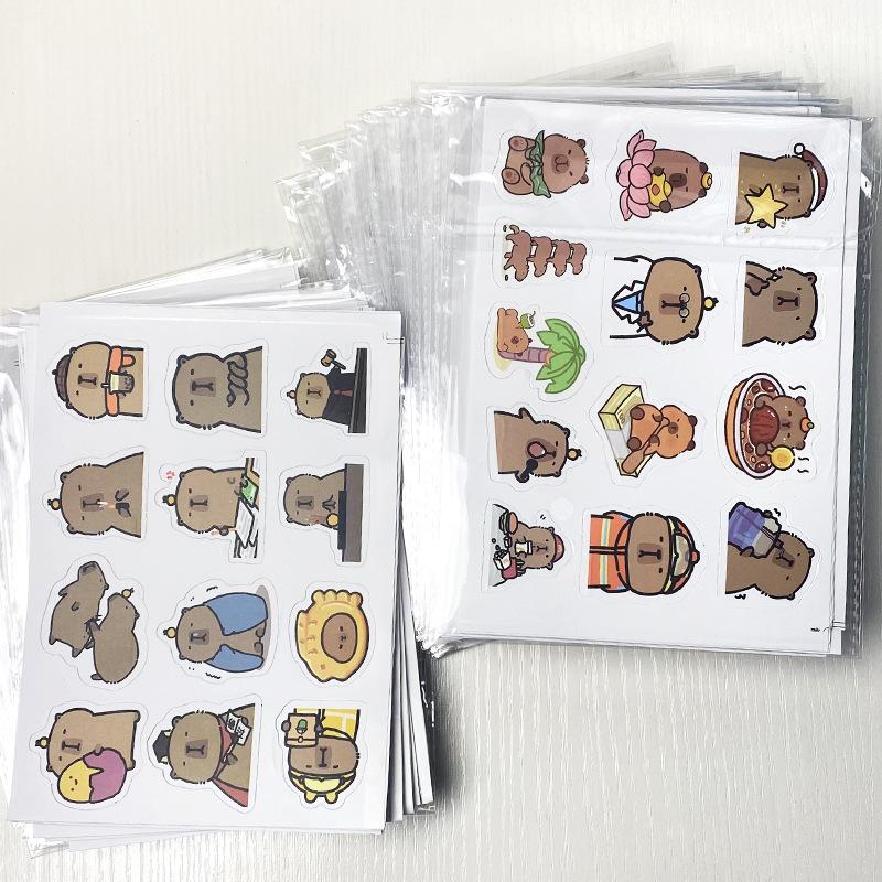 100Pcs/Set Cartoon Capybara Sticker Fun Diy Kid Toy Gift Decorative Decal Junk Journal Laptop Phone Luggage Bottle Waterproof
