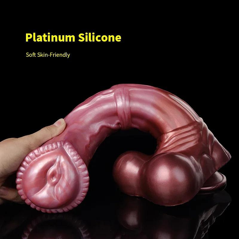 Giant Horse Dildo 8.8cm Thick Realistic Animal Penis Huge Cock Anal Orgasm Masturbators With Sucker Sex Toy For Women Men
