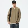 Men's American Two-Piece Style Long-Sleeve V-Neck Hoodie, Retro Casual Loose Fit, Autumn 2025 Trend