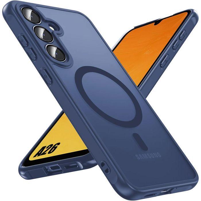 Coque de protection - BOOLING - Samsung Galaxy A26 5G - Silicone et PC - Vitre Caméra Intégrée - Bleu Marine