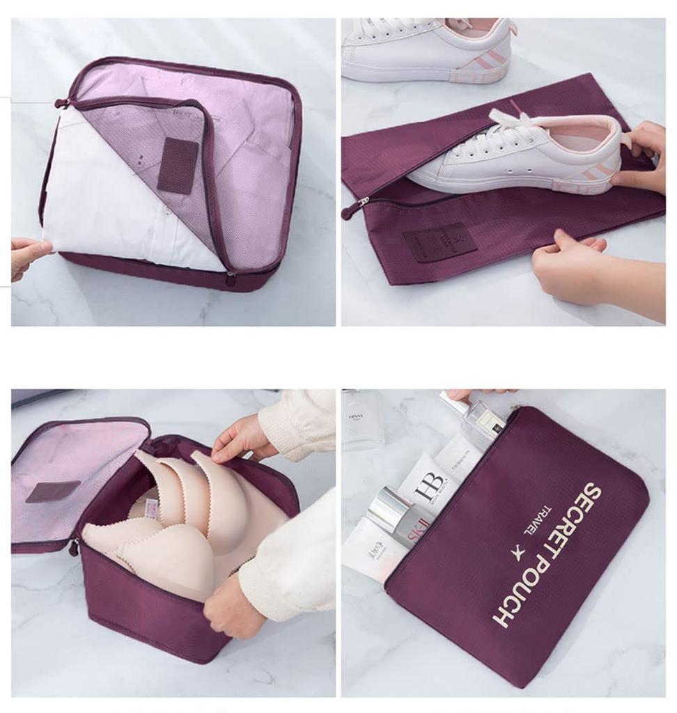 Label pouch 7 piece set travel storage pouch travel bag organizer bag