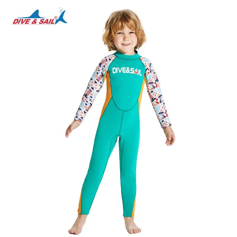 

Children s Diving Suit 2.5MM One-piece Thick Warm Swimming Boys snorkeling Surfing Jellyfish XL зелений
