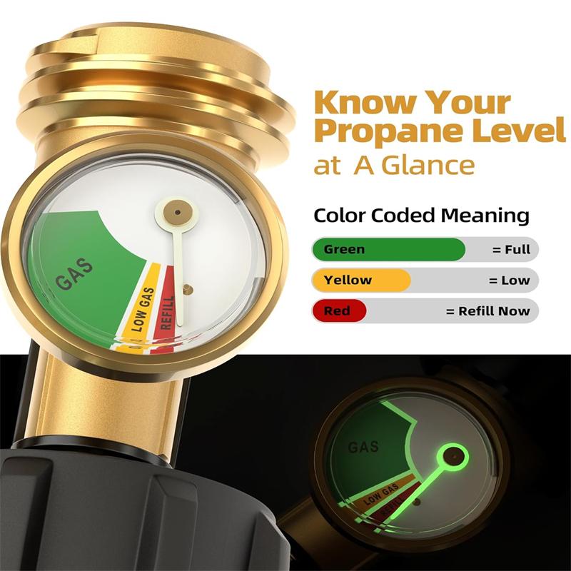 Universal Propane Tank Gauge Level Indicator For 5-40LB LP Tanks Color Coded Gas Meter For BBQ RV Heater Leak Detector QCC1Type1