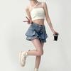 Women's High Waist Ruffle Denim Mini Skirt - Summer A-line Bodycon Fishtail