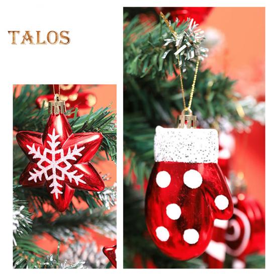 4/6/8/12 Pcs Christmas Ball Ornaments Star Cane Lollipop Cupcake Hanging Decoration for Xmas Tree Home Indoor Decor