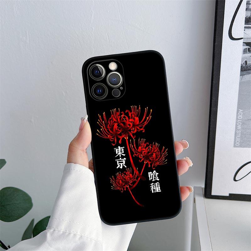 Tokyos Anime Ghouls Phone Case for iPhone 11 15 16 Pro Max Case Kens Kanekis Coque For Apple 13 Pro 14 Plus 12 Mini X Soft Cover
