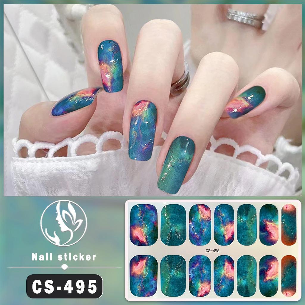 

Новая серия водонепроницаемых наклеек для ногтей из гель-лака без запекания, полная наклейка, однотонная, с эффектом перелива, бумага для ногтей, пластырь для ногтей