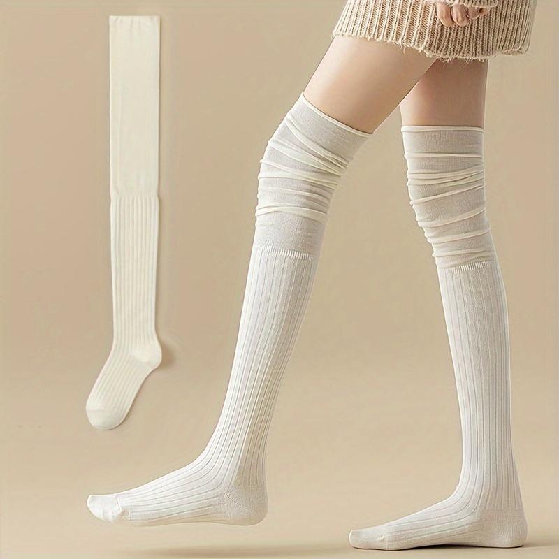 Stacked Knee High Socks Long Tube JK Socks Thigh Sleeves Spliced Knee Pads For Long Boots Soft Stretch Fabric Fashionable For Cosplay School Outfits