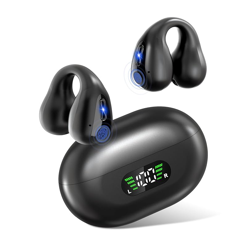 

earphones bluetooth “2024 Sound Quality Enhancement/Ear Cuff Type Charm” Wireless Earphones open year ear cuff Earphones that don t block your ears