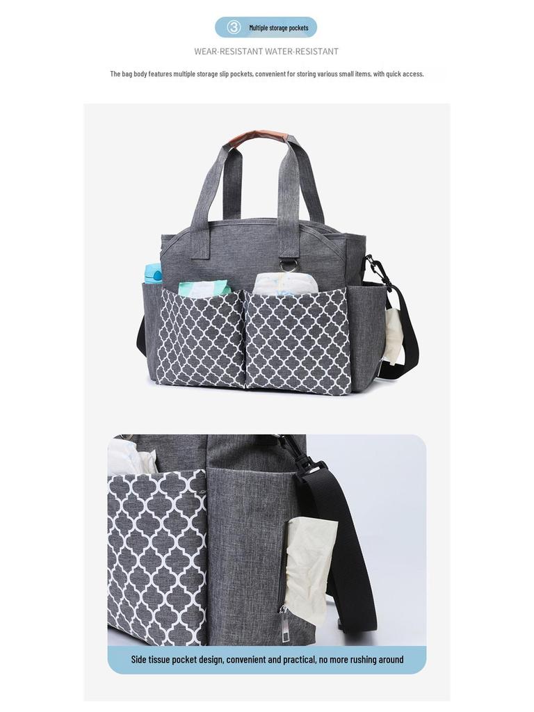 Mom & Baby Lightweight Tote: Single Shoulder Mummy Bag with Inner Divider for Travel & Commute