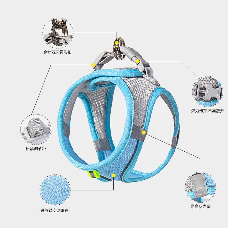 Puppy Harness Set Dog Accessories Adjustable Puppy and Cat Harness Vest French Bulldog Chihuahua Small Dog Collar Pet rope