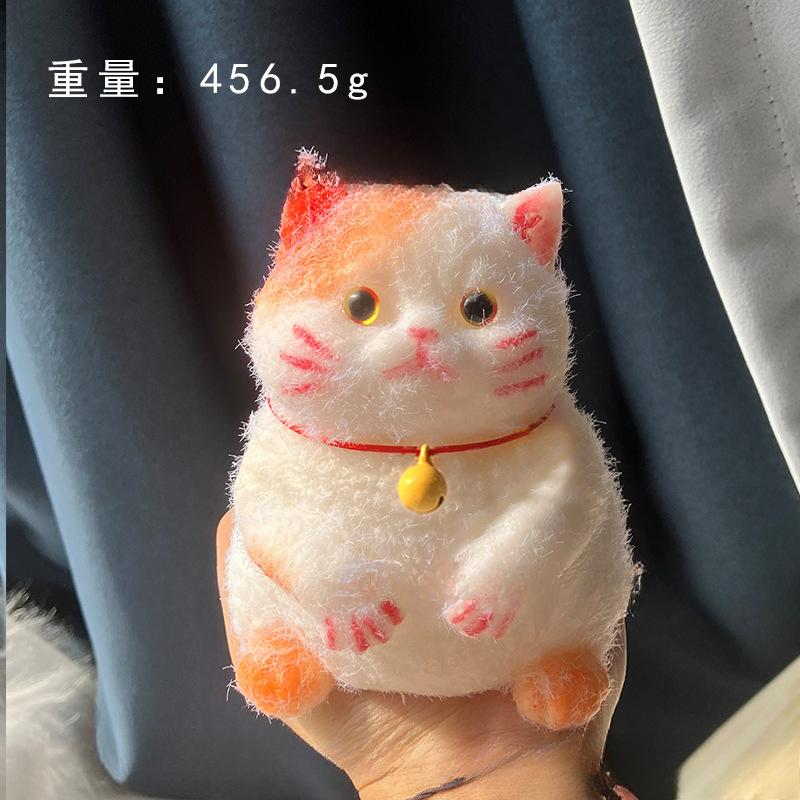 Non-Toxic Cute Big Cat Taba Squishy Silicone Fuzzy Super Big Plush Cat Handmade Kitten Squeeze Toy Mochi Toy Hand Relax Antistress Gift