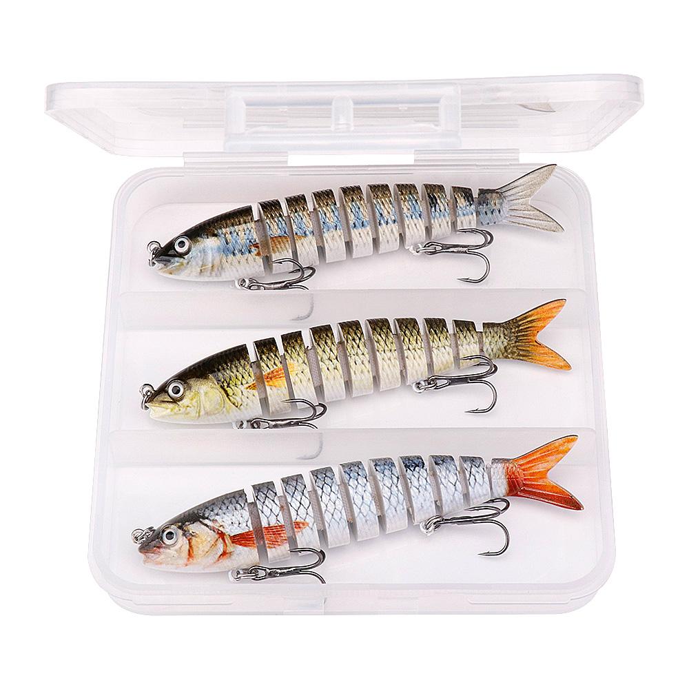 Set of 3 Artificial Baits Kit 10cm 17g Sinking Swimbait Crankbaits Premium Wobbler Lures for Pike Fishing