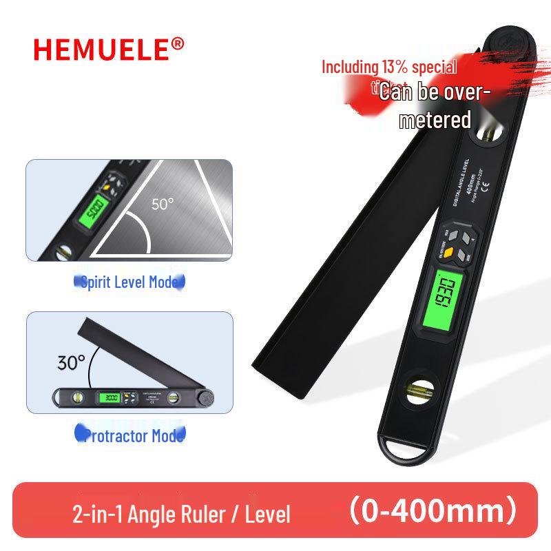 Digital Protractor & Level Ruler with Bubble - High Precision Measuring Instrument Two-in-One (Protractor + Level Ruler)