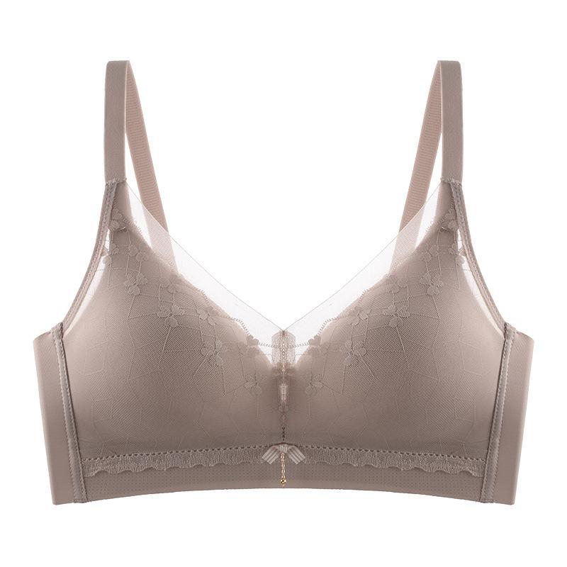 Seamless Lace Women Bra Thin Cup Small Chest Gathering Breathable Invisible Side Support
