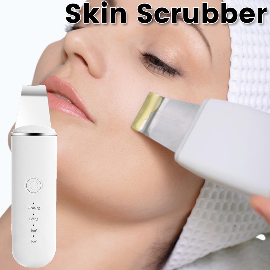 1Pc Facial Skin Scrubber USB Electric Ultrasonic Face Skin Spatula with 250mAh Battery and 4 Modes Portable Pore Deep Scrubber