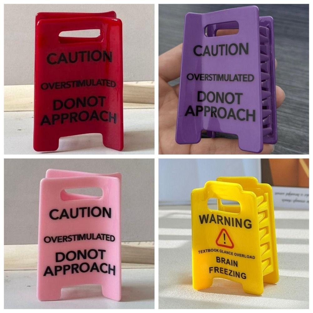 Warning Message Overstimulated Hair Clip Novelty Warning Sign Hairpins Daily
