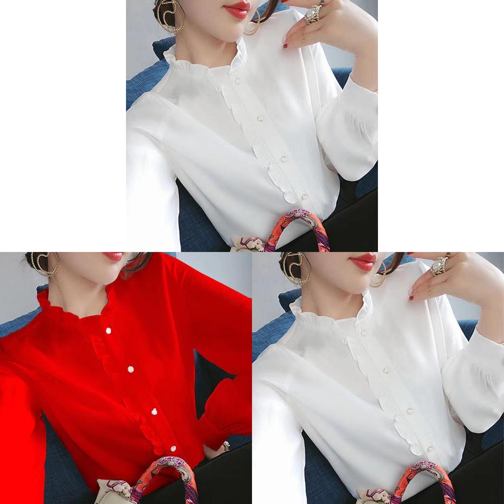 Long Sleeve Shirt For Women With Panneling And Stand Collar For Spring Wear