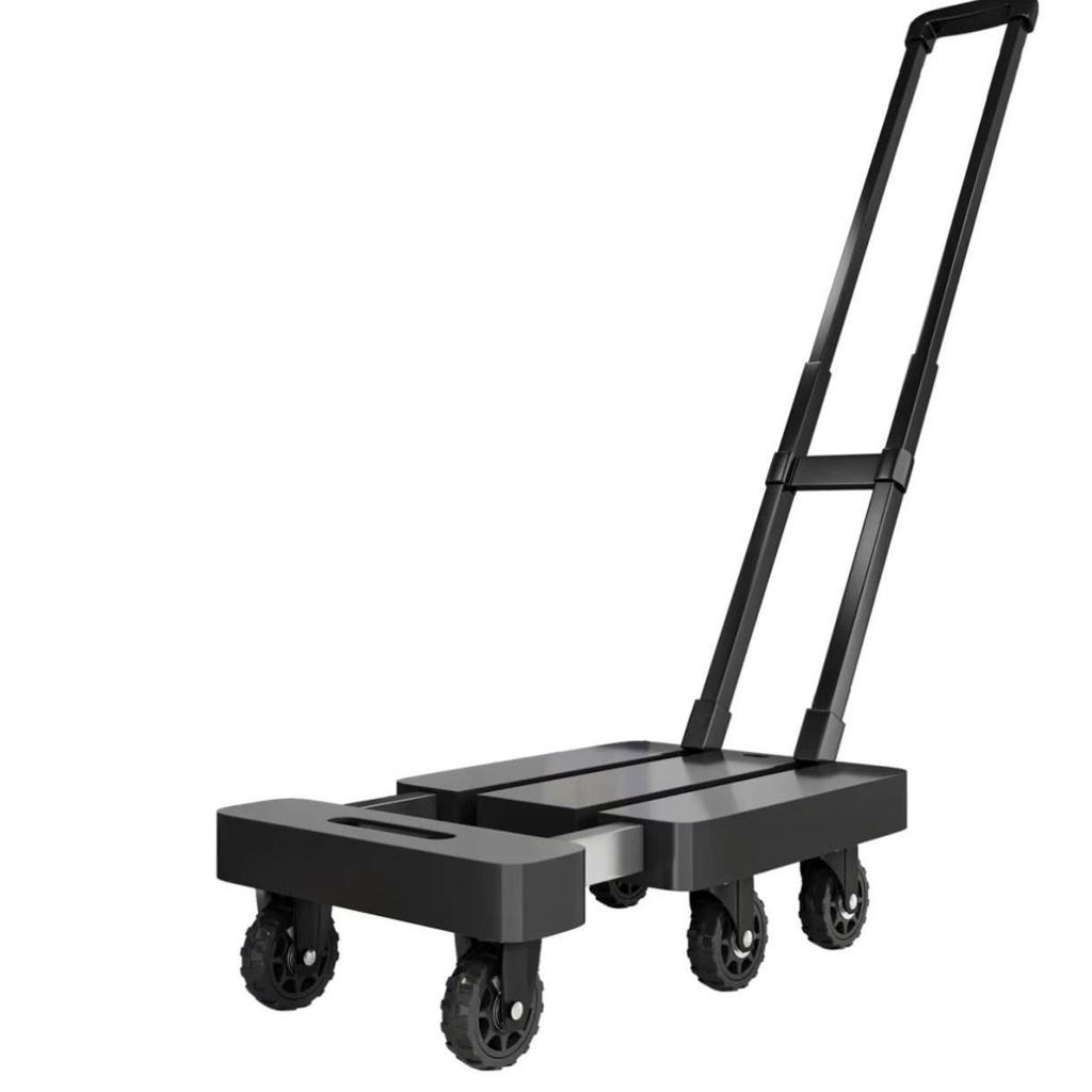 Foldable Retractable Trolley: Portable Cart for Household, Shopping, or Luggage
