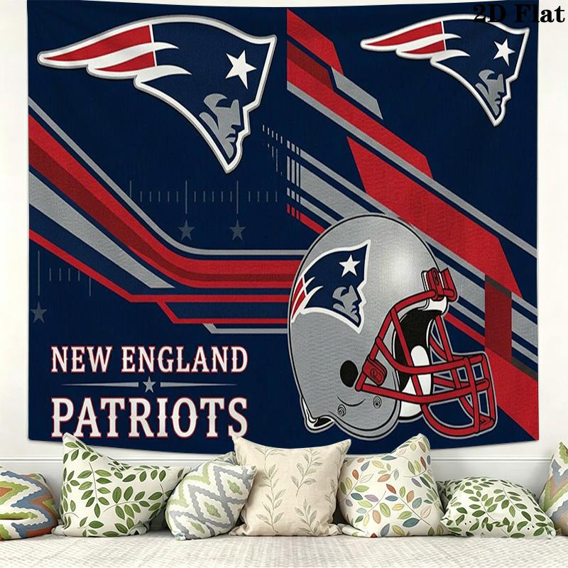 New England Patriots Logo Wall Tapestry Aesthetic Wall Hanging Printed Fabric Blanket Decorative Tapestries for Bedroom Living Room Home Decor