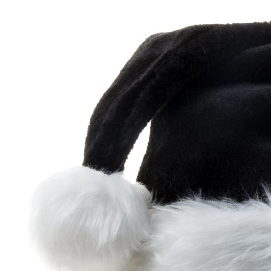 Plyšová čepice Santa Claus poutavá široké použití černá měkká vánoční čepice Santa Clause pro domov