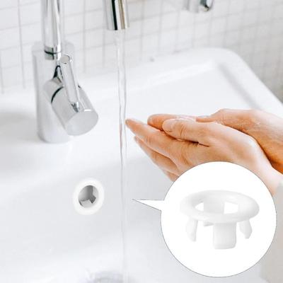 4/1 Adet Lavabo Lavabo Deliği Taşma Halkası İçi Boş Tıkaç Mutfak Banyo Ek Parçası Yedek Trim Banyo Drenaj Kapağı Plastik Yuvarlak Kapak