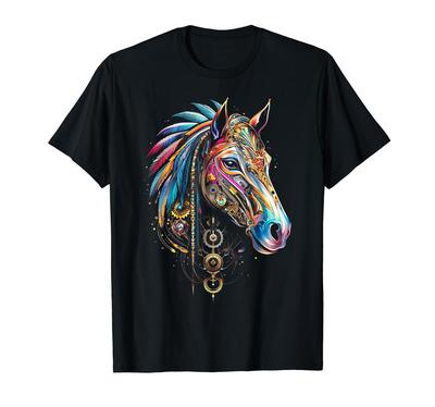 Horse Animal Motif Illustration Horse T-shirt
