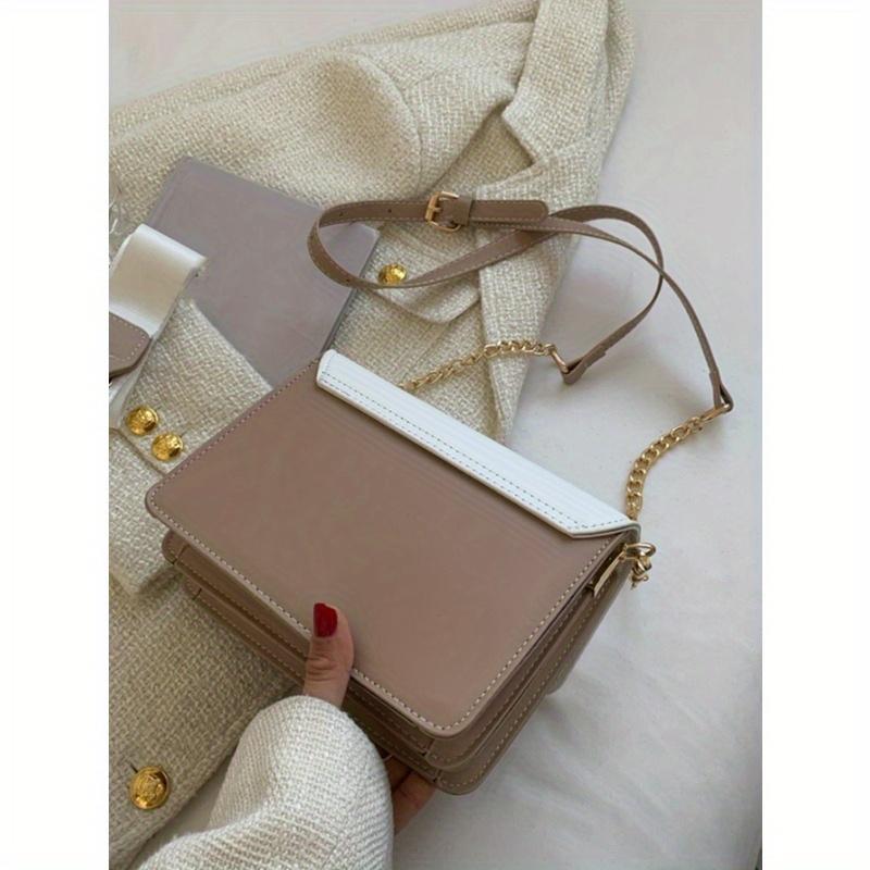 Fashionable Minimalist Color Block One Shoulder Diagonal Crossbody Bag