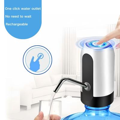 1-2pc One Click Auto Switch Drink Pump for Home Dispenser Water Bottle Pump Charging USB Charging Auto Switch Drinking Dispenser