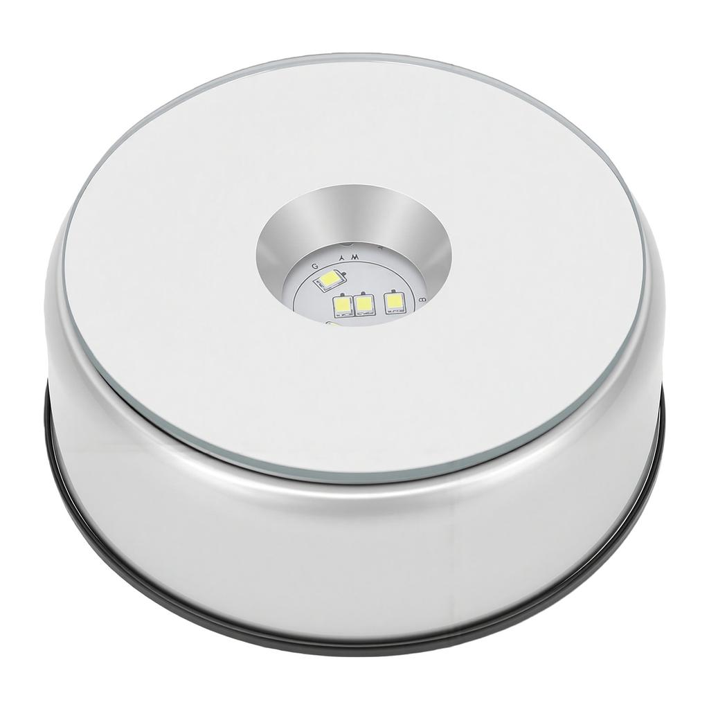 7 LED Display Turntable Base 7 Colorful Light Rotating Display Stand for s Glass Art
