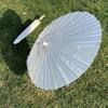 6pcs Elegant White Paper Umbrellas with Wooden Handles Wedding Decor Photo Props DIY Crafts Party Events Supplies Painting Decor