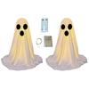 LED svítící figurka ducha Halloween Vnitřní dekorace ducha z bílé látky s dálkovým ovládáním pro domov, kuchyň, krbovou římsu, stůl, stolní desku, party dekorace