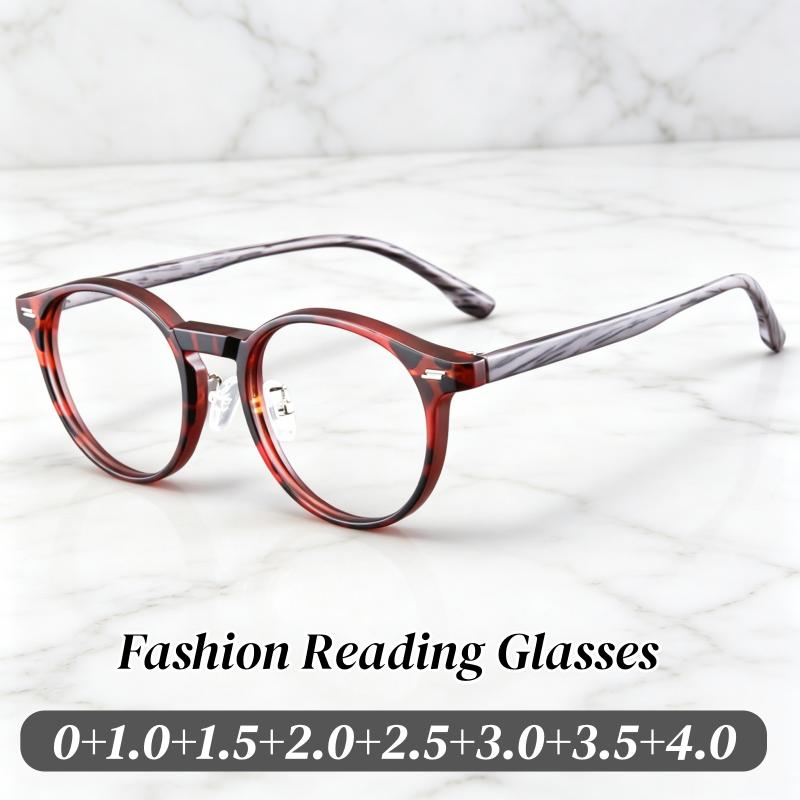 New Trend Women's Reading Glasses Stylish Round Frame Far Sight Eyeglasses for Men Vintage Elegant Anti-blue Light Presbyopia