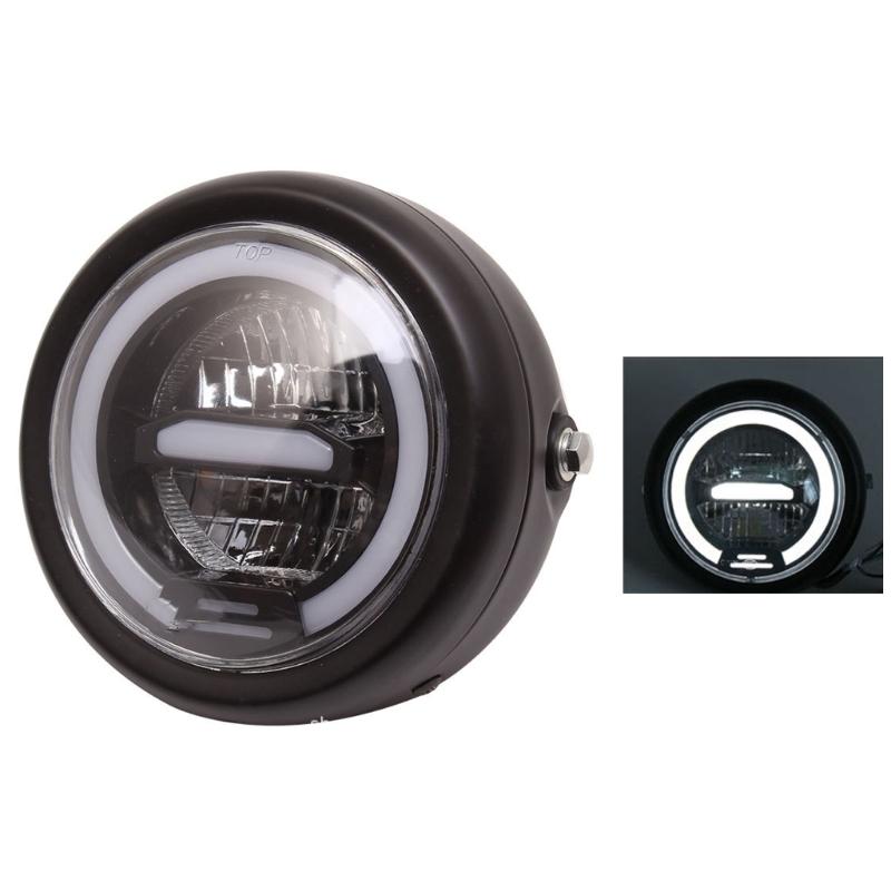 Retro Motorcycle LED Daytime Running Headlight Modified Metal Shell For Longevity And Enhanced Comfort Quick Install