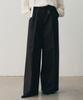 NOIRER FOR WOMAN Heavy Chino One-Tuck Wide Pants (Black)