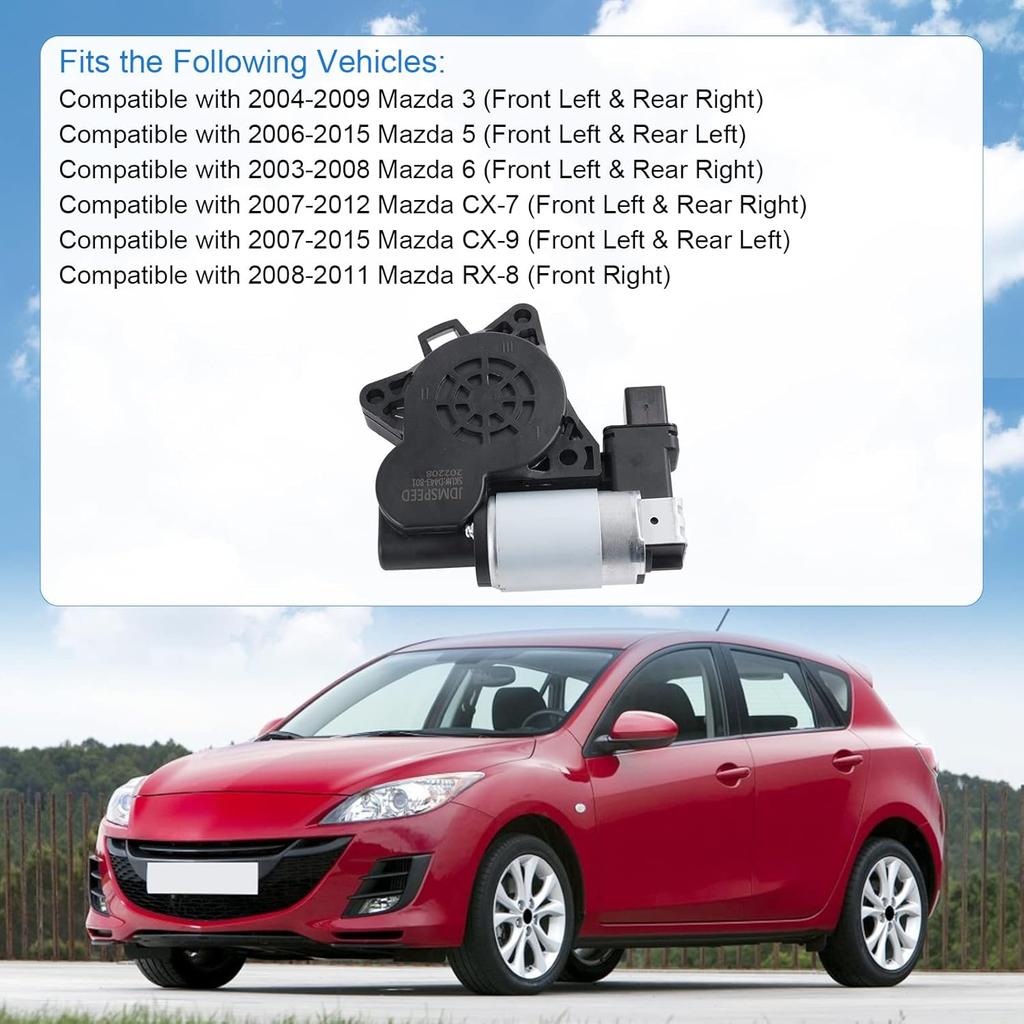 Power Window Lift Motor Compatible with Mazda 3 Mazda 5 Mazda 6 Mazda CX-7 Mazda CX-9 Mazda RX-8 Replaces# GJ6A5958XF G22C5958XC D6515958XB 742-801