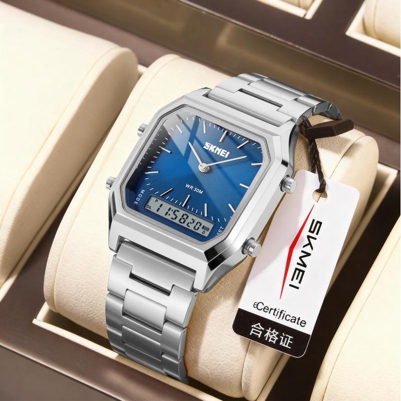 Золотые квадратные женские часы нишевые легкая роскошь стальной ремешок водонепроницаемые будильник мужские часы