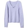 Sancai 2026 Spring V-Neck Loose Knit Sweater