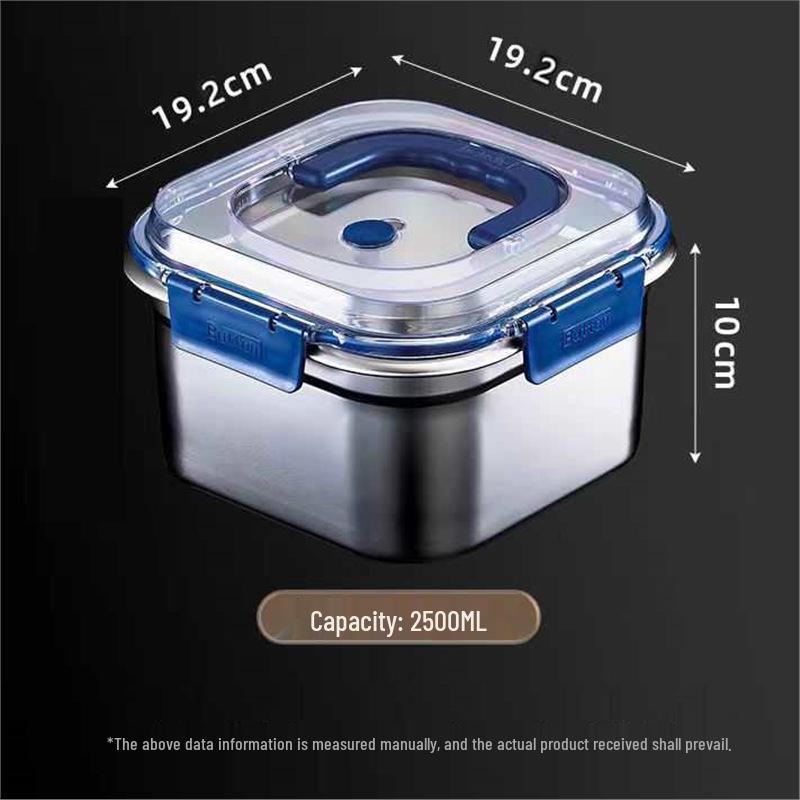 316 Stainless Steel Airtight Food Storage Container with Lid & Handle, Refrigerator-Safe Bento Box