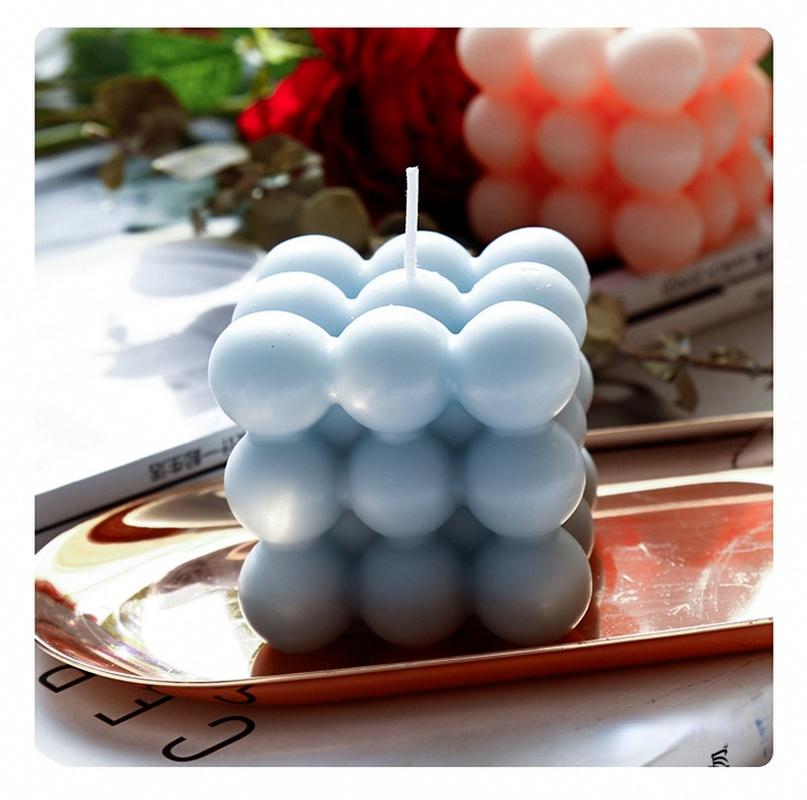 Cube Bubble Cube Candle Geometric Ornament Home Fragrance Creative Photography Props Birthday Gifts Home Decoration