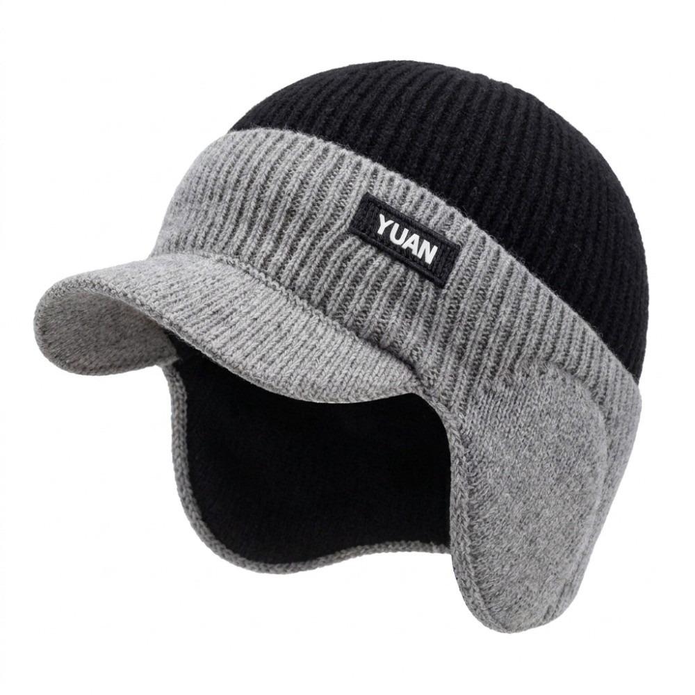 Thick Men's Knit Hat Windproof Ear Flap Hat New Cycling Beanie Outdoor