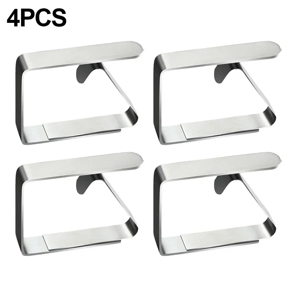 

4 шт. зажимы для скатертей из нержавеющей стали, нескользящие зажимы для фиксации скатертей, держатели для вечеринок, свадеб, пикников, зажимы для крышек столов