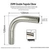 304 Stainless Steel 90° Welded Elbow Hose Fitting - Sizes 6, 8, 10, 12