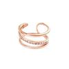 Rose Gold Filigree Titanium Steel Open Ring for Women - Korean-Style Fashion Statement