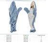 Cartoon Shark Blanket Plaid Gown Sleeping Bag Women Pajamas Adult Blanket Flannel Shark Nightrobe Comfy Bathrobe Homewear Gift