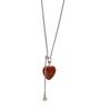 Vintage Heart-Shaped Stone Pendant Necklace for Women Fashion Adjustable Pull-Out Tassel Y-Shaped Necklace Charm Jewelry Gifts
