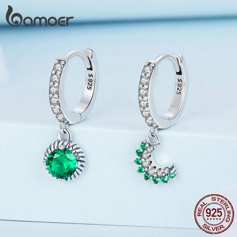 Orecchini pendenti a forma di luna, da donna, in argento Sterling 925, design con sorelle, ipoallergenici, regalo di compleanno per ragazze, Argento sterling