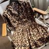 Premium Leopard Print Charm Damen Pyjama Sommer Wind Eis Seide Kurzarm Loungewear
