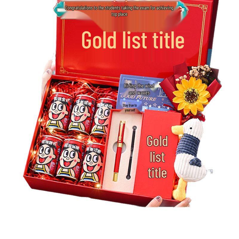 Gravierte inspirierende Geschenkbox für Mittelschule oder Hochschulaufnahmeprüfungen - Erfolg und Ermutigung für Jungen und Mädchen